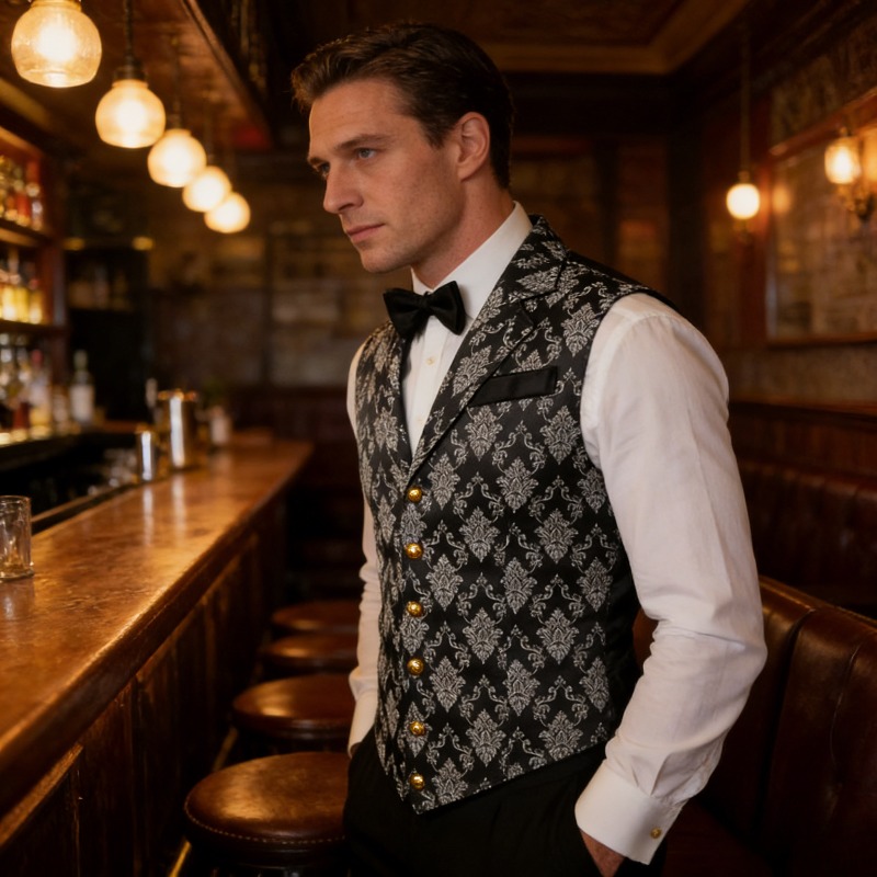 Men'S Formal Wear Waistcoat - Slim Fit Yelek İngiliz Retro Tarzı