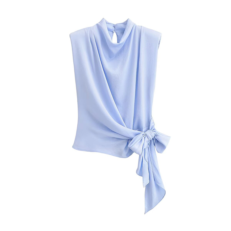 Satin Bow Tie - YENKYE Moda Yeni Kadın Açık Mavi