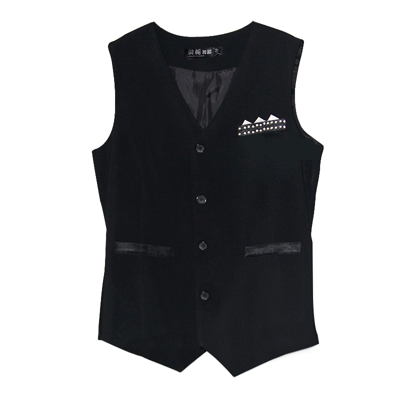Men'S Formal Wear Waistcoat - Erkek Performans Siyah Latin Ayrı Yelek