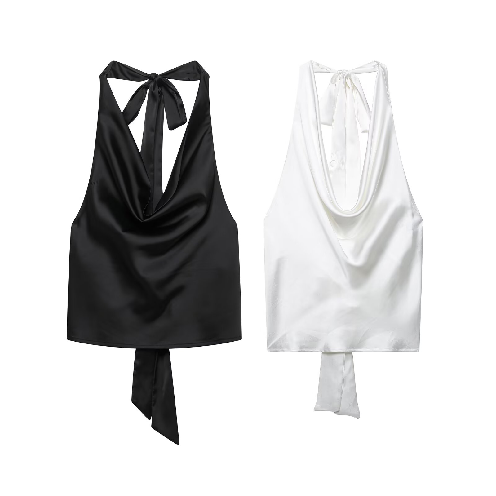 Satin Bow Tie - Zevity 2025 Kadınlar Seksi Kolsuz Backless