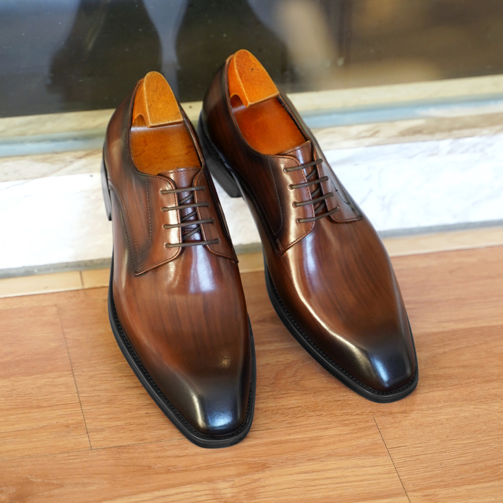 Men'S Formal Wear For Office - Erkek Iş Rahat Ayakkabılar Sıkıntılı Ahşap