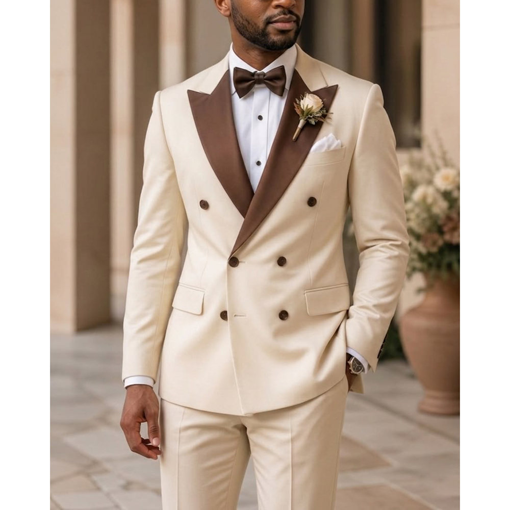 Men Formal Wear Outfits - Erkekler Kruvaze Smokin Takım Elbise Moda