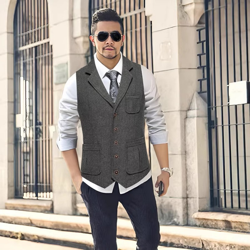 Erkek Balıksırtı Desenli Tüvit - Men'S Formal Wear Waistcoat incelemesi ve fiyatı