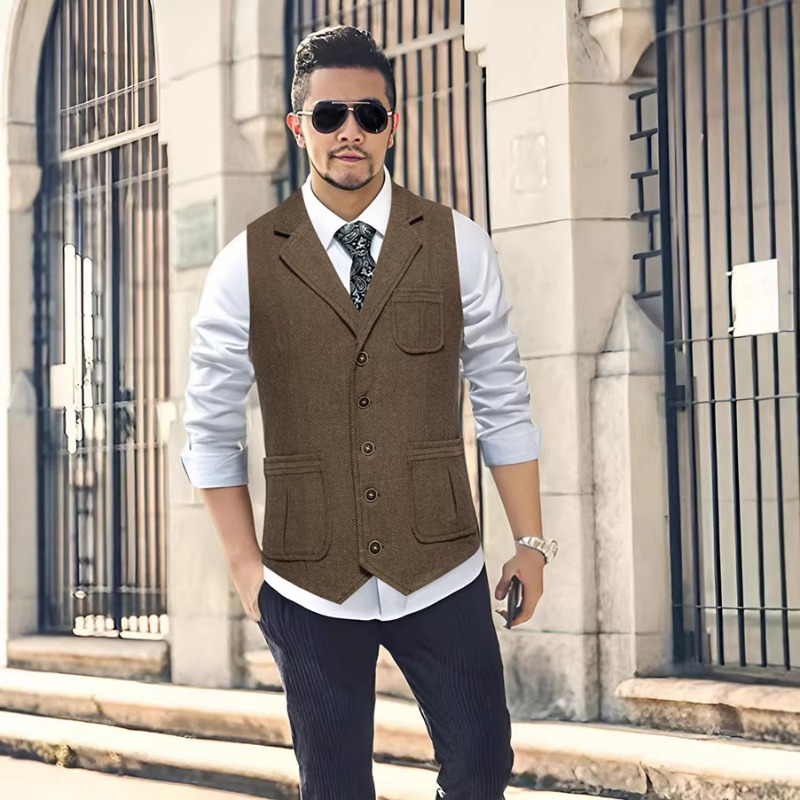 Erkek Balıksırtı Desenli Tüvit - Men'S Formal Wear Waistcoat incelemesi ve fiyatı