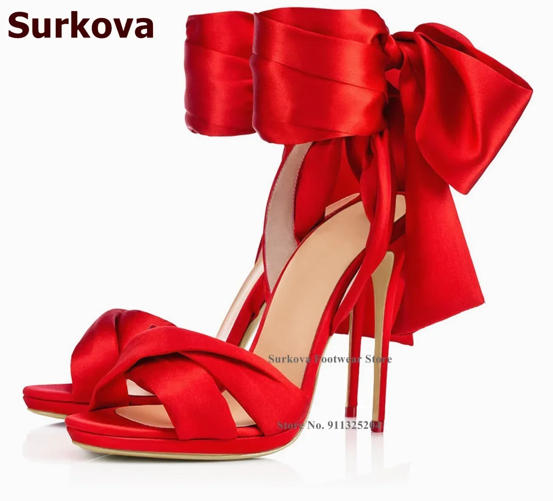 Surkova Sıcak Kırmızı Saten Ku - Satin Bow Tie incelemesi ve fiyatı