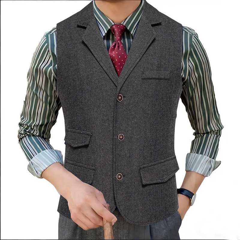 Erkek Balıksırtı Desenli Tüvit - Men'S Formal Wear Waistcoat incelemesi ve fiyatı